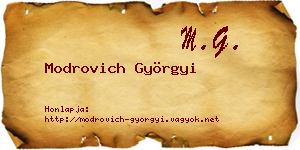 Modrovich Györgyi névjegykártya
